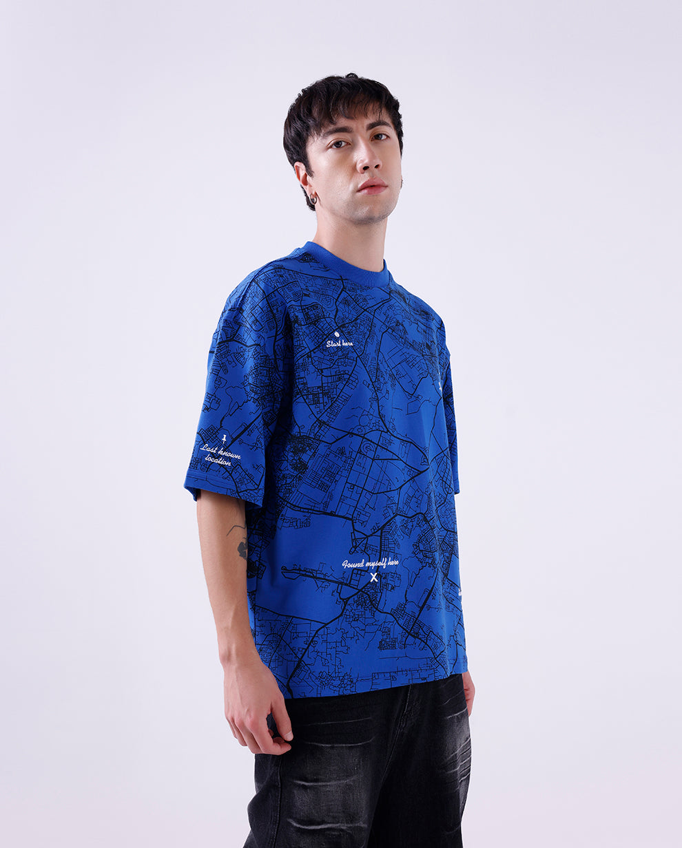 THE ORIGIN MAP TEE - ROYAL BLUE