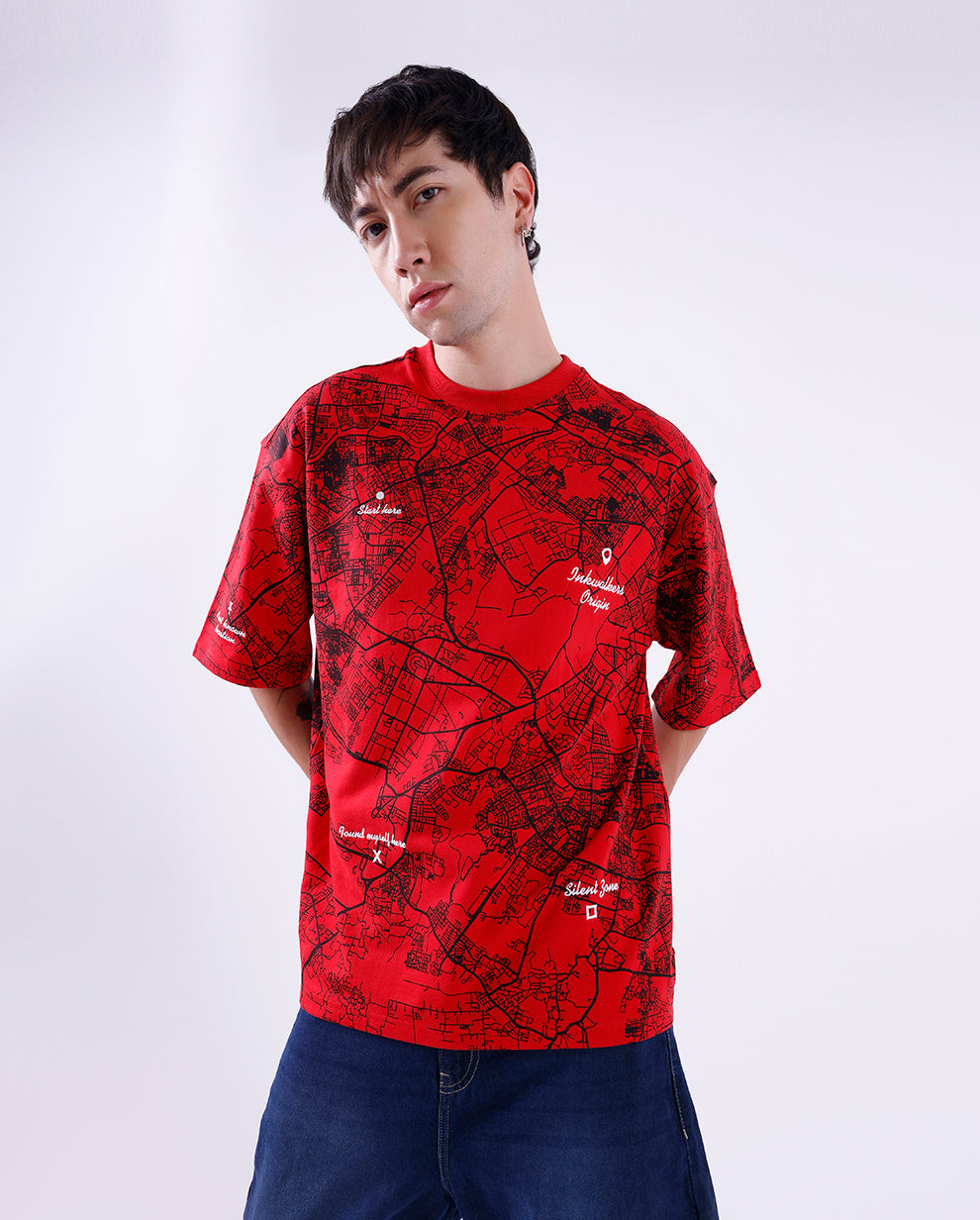 THE ORIGIN MAP TEE - RED