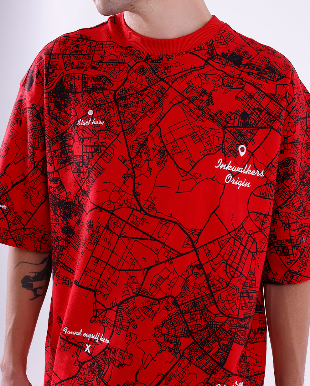 THE ORIGIN MAP TEE - RED