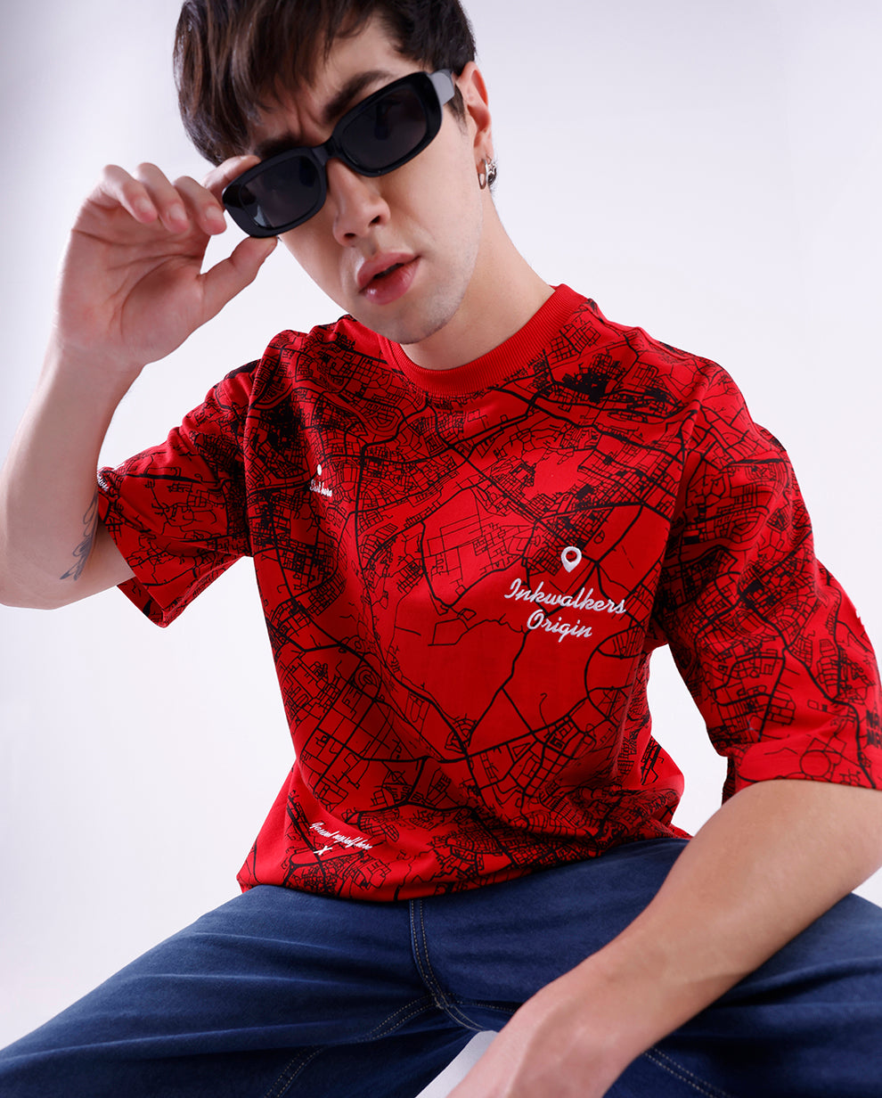THE ORIGIN MAP TEE - RED