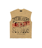 DEBT FREE TANK - KHAKI WASHED