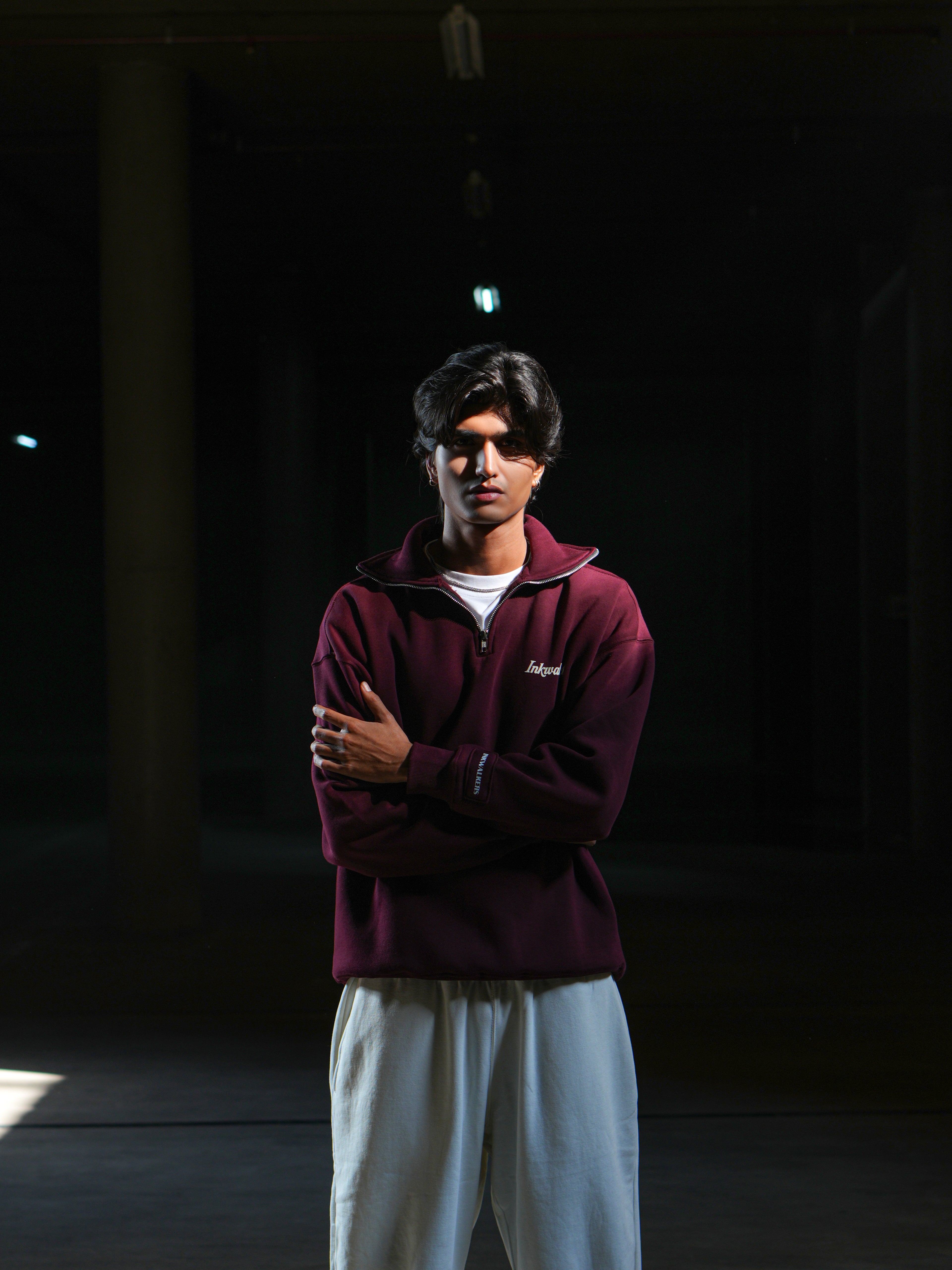 VINTAGE QUARTER ZIP UP - WINE