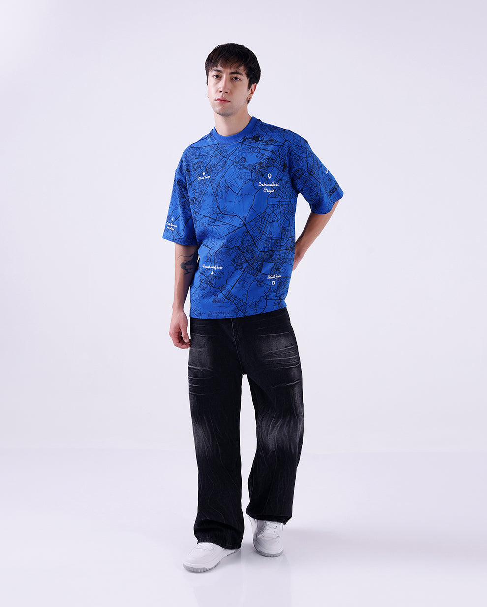 THE ORIGIN MAP TEE - ROYAL BLUE