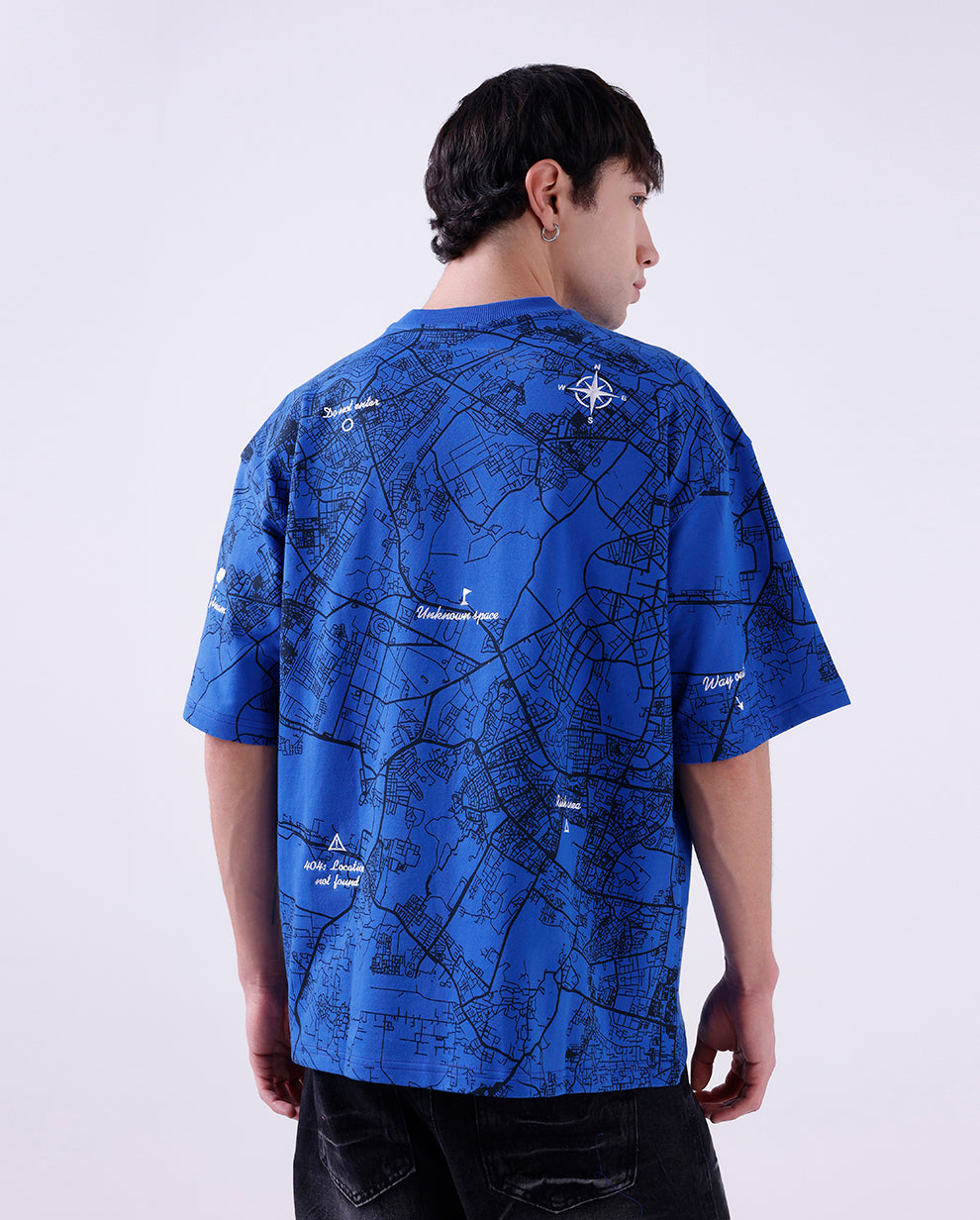 THE ORIGIN MAP TEE - ROYAL BLUE