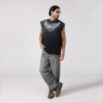 Kisses not promises tank - Navy - Image 3