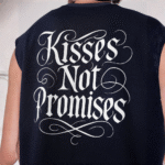 Kisses not promises tank - Navy - Image 5
